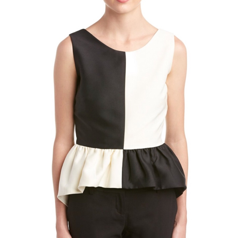 NWT Camille Beth sleeveless high-low peplum top